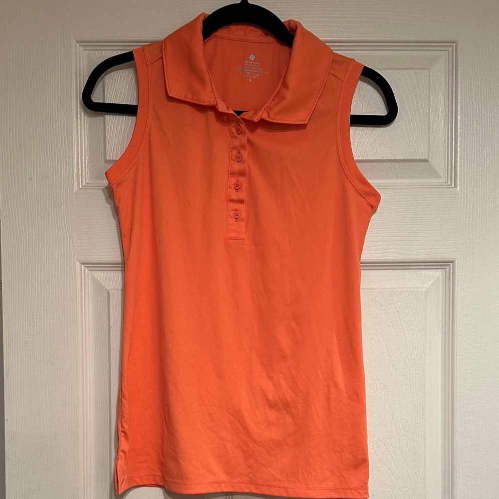 CQC Sports Sleeveless Orange Polo Top
